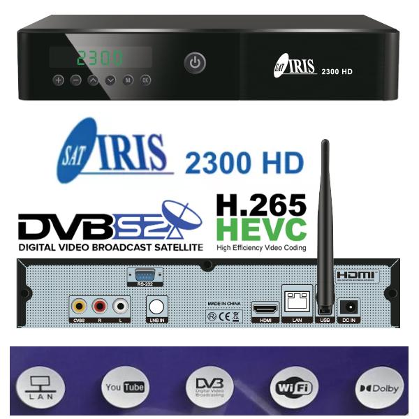 IRIS 2100 HD Receptor Digital Satélite H2.65/HEVC : : Electrónica
